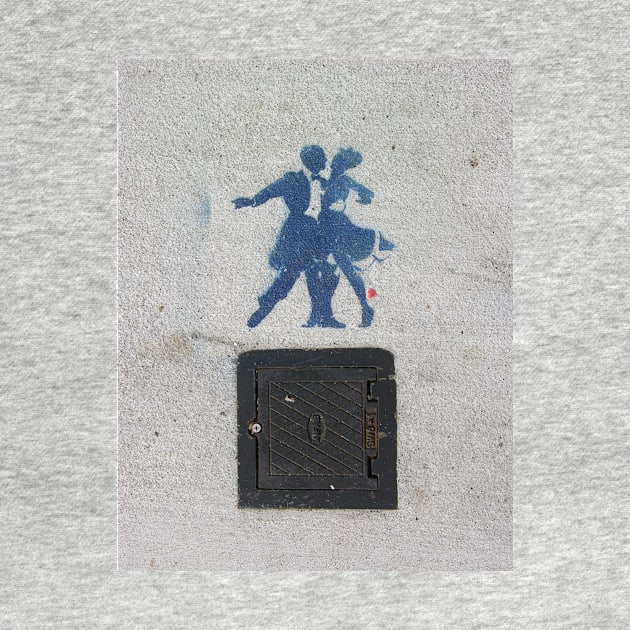 Sidewalk Dancers (stencil graffiti) by alexiares